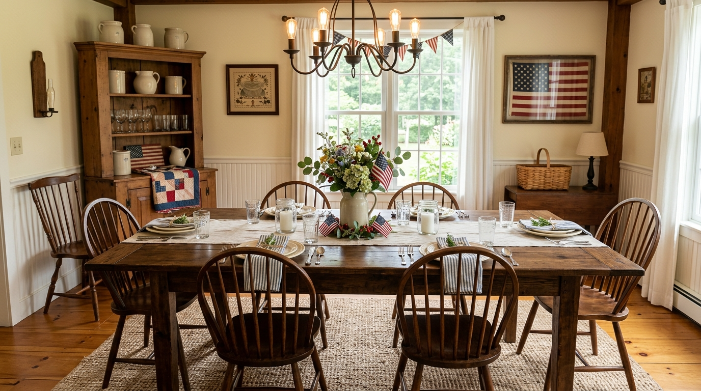 Add flags and heritage accents like art, not clutter